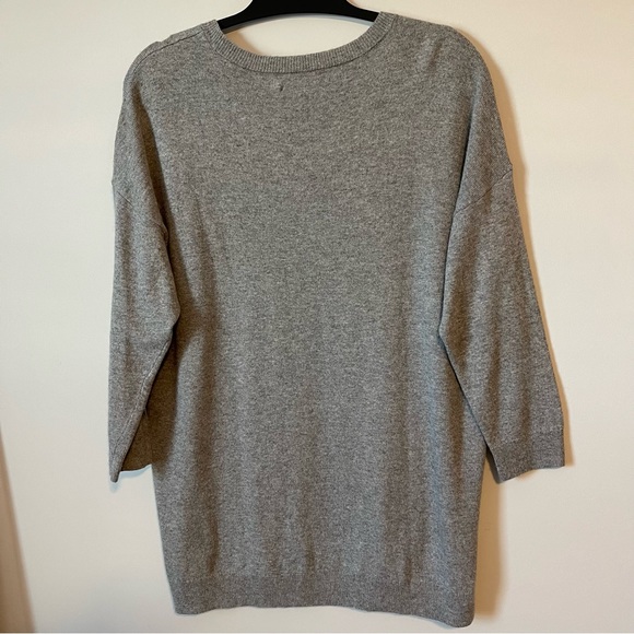 Vineyard Vines Gray Pocket Crewneck 3/4 Sleeve Sweater Size Medium - Picture 3 of 4